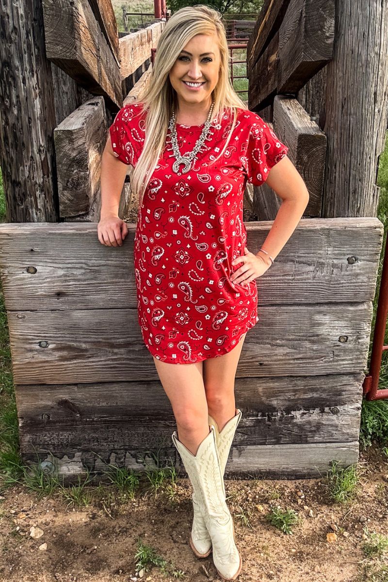 bandana dress red Bandana Babe Red Dress – Sterling Kreek
