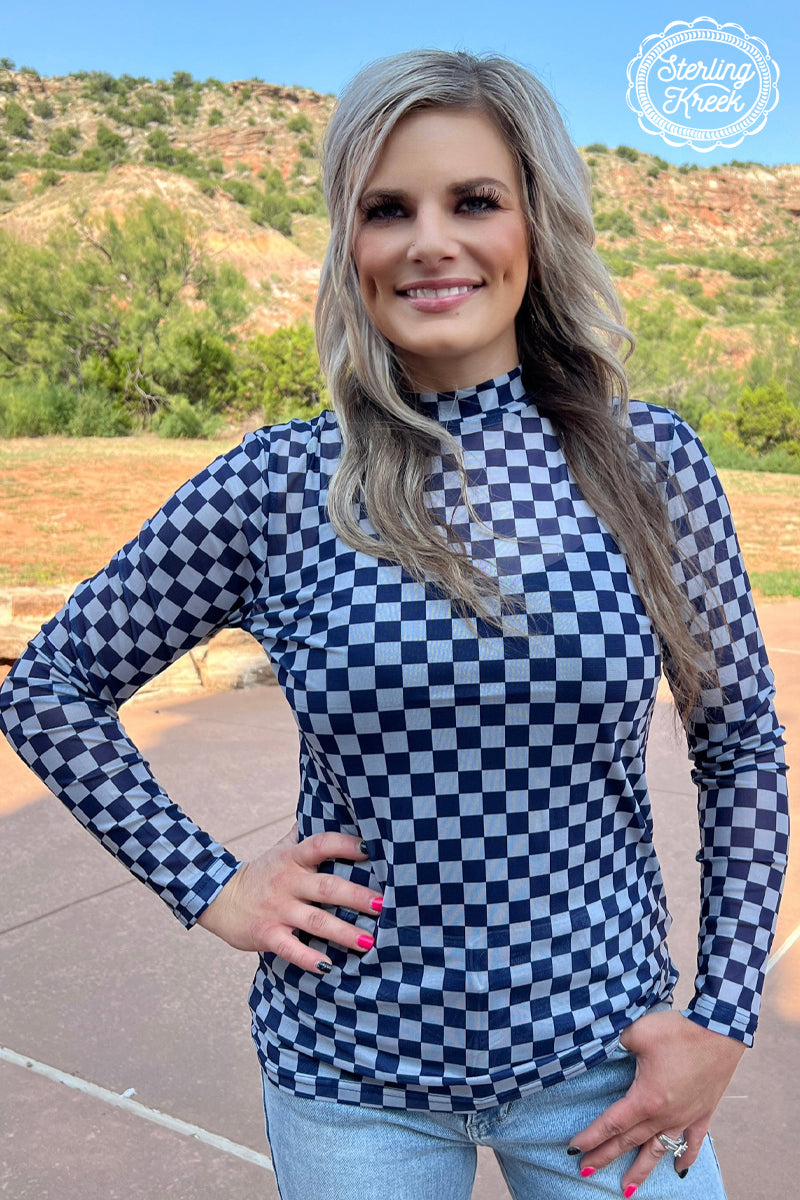 checkered mesh top