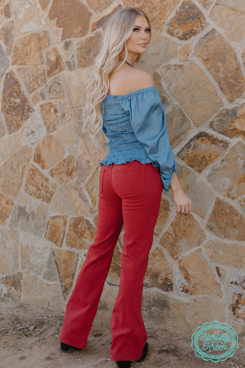 WALKING WEST DENIM RED LONG – Sterling Kreek