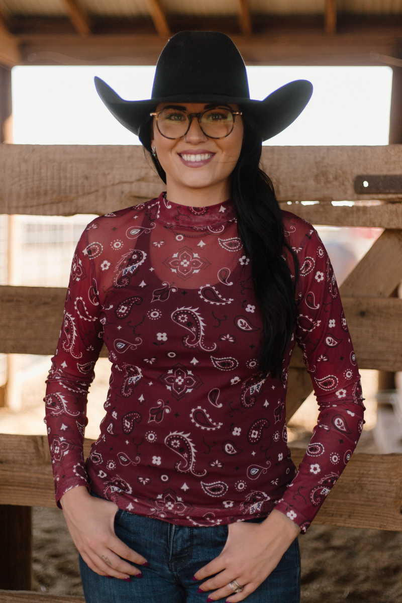 Bandana Babe Maroon Mesh