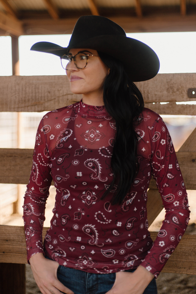Bandana Babe Maroon Mesh
