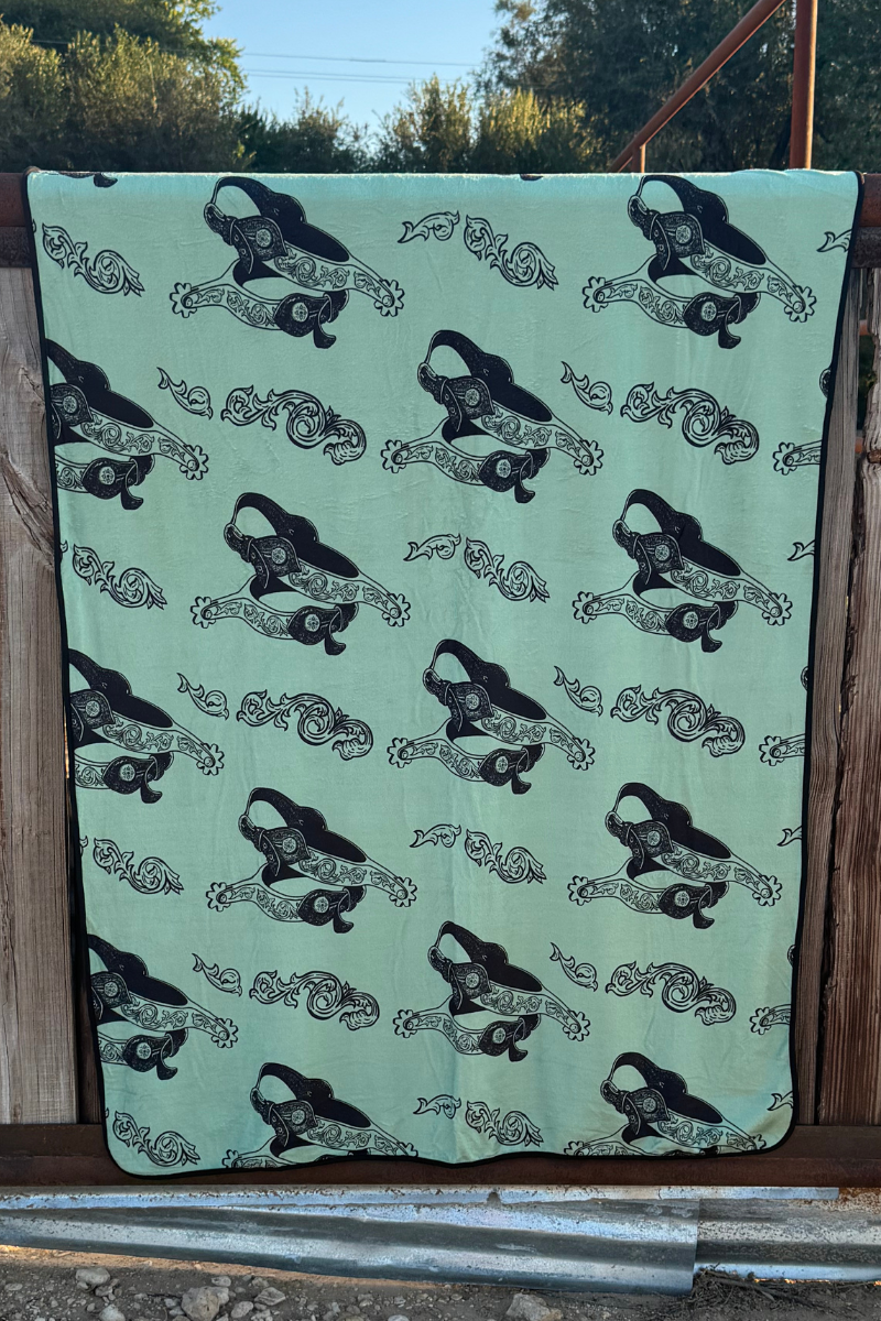 Boots and Burlap Blanket