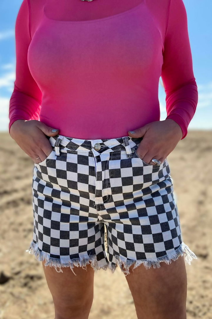Kreek Denim Shorts - Check