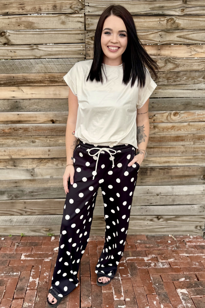 Polka Dot Posie Pants - Black