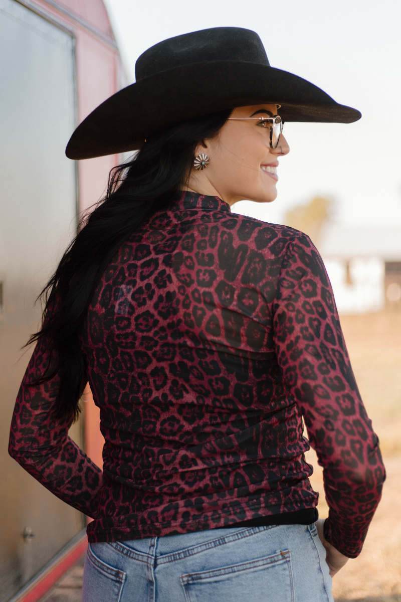Sideline Spirit Maroon Mesh Top