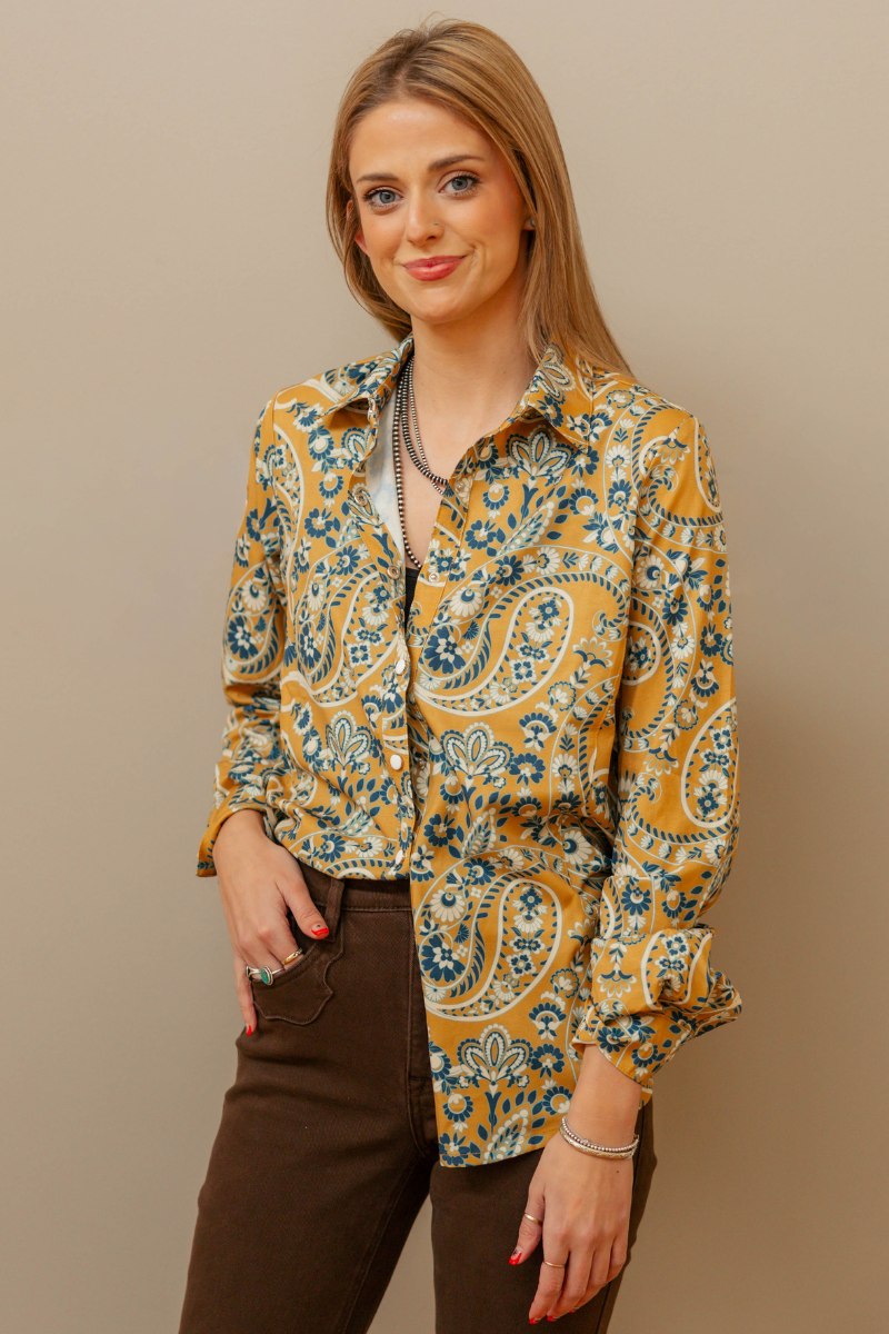 Bandana Honey Button Up