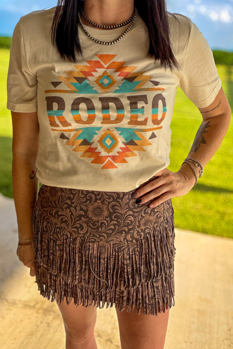 Fort Worth Fringe Skirt - Tooled Leather