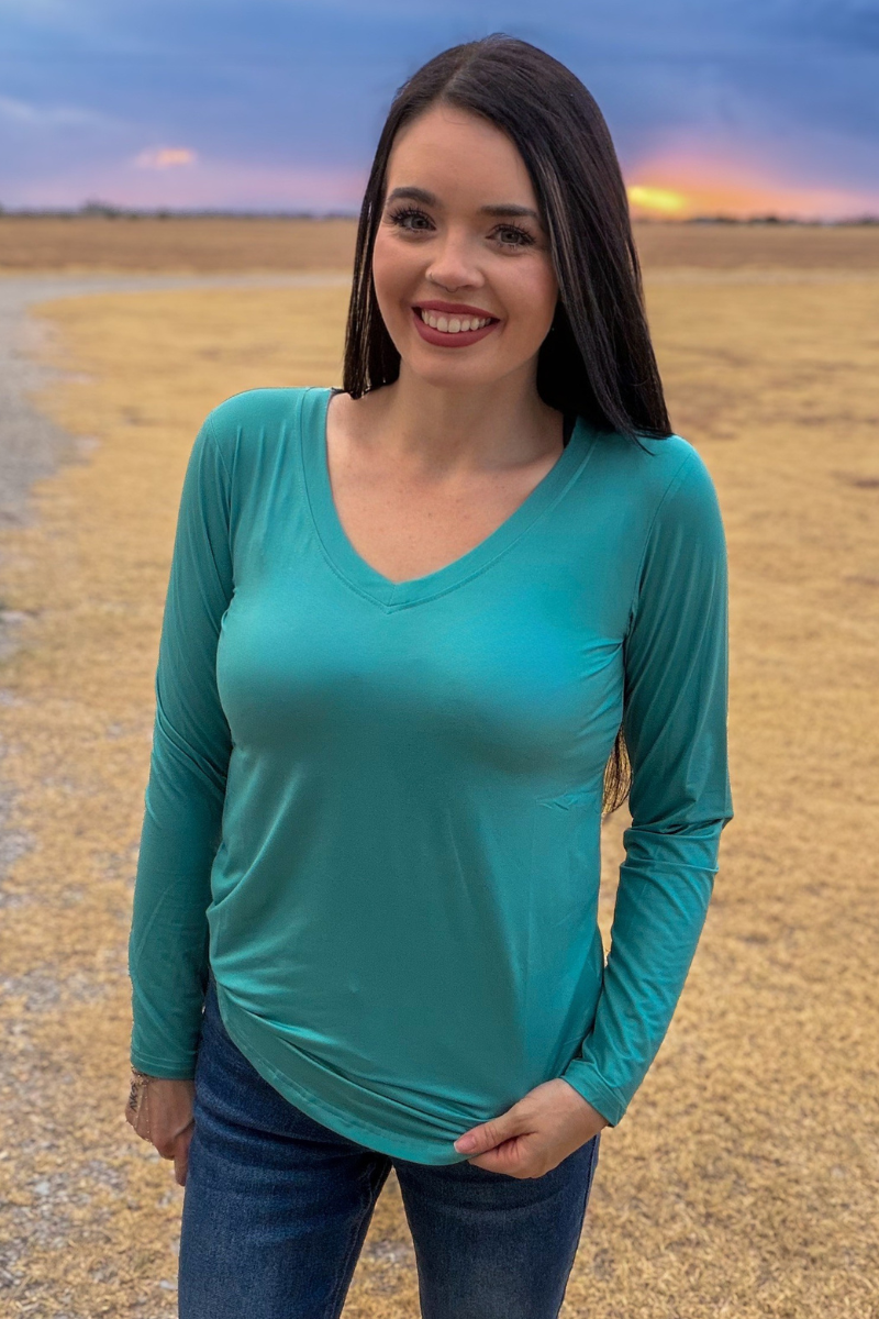 Simple Sterling Long Sleeve - Dusty Teal