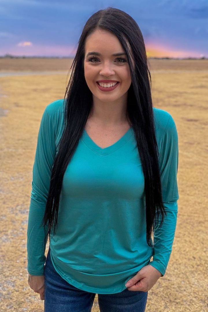 Simple Sterling Long Sleeve - Dusty Teal