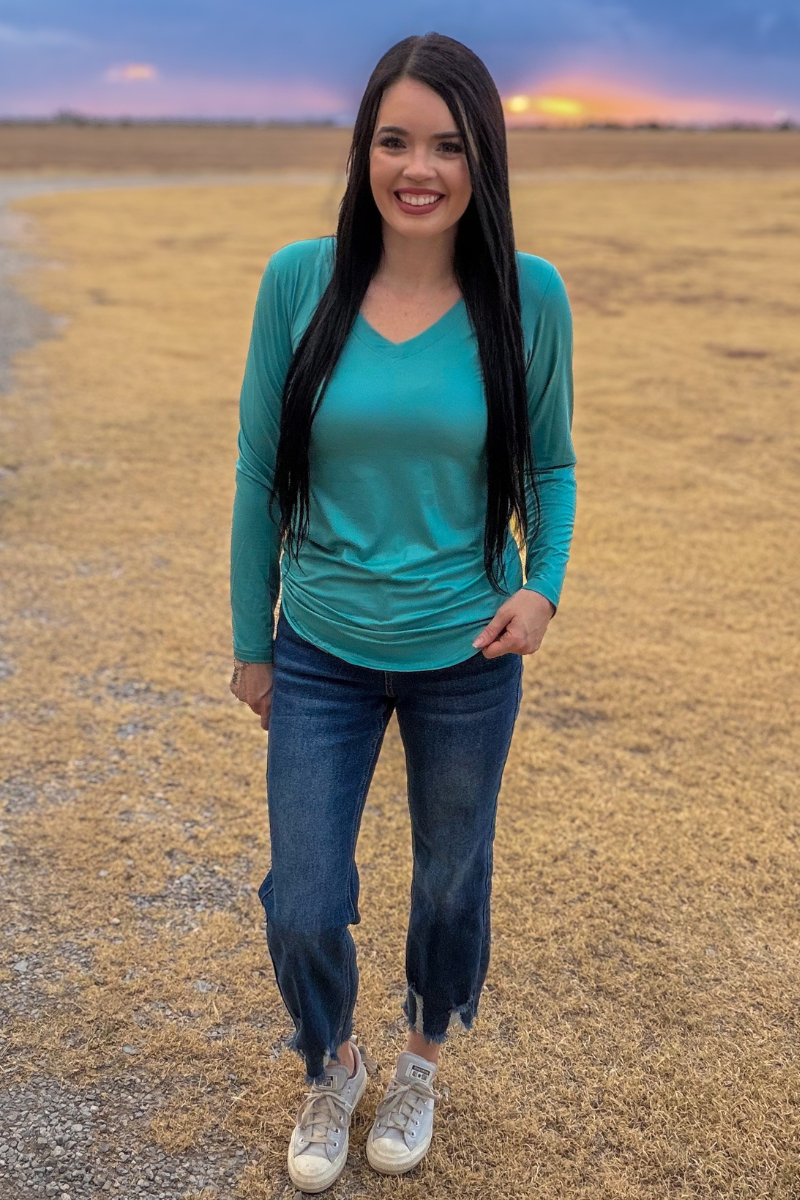Simple Sterling Long Sleeve - Dusty Teal