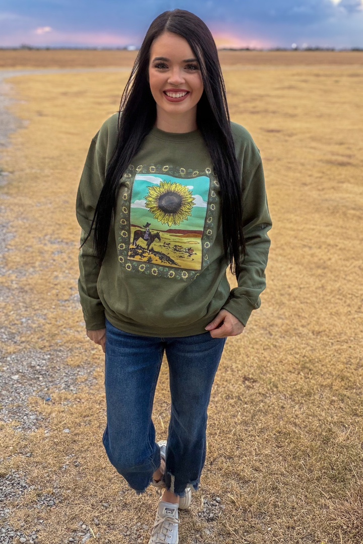 Sunflowers In The Draw Pullover