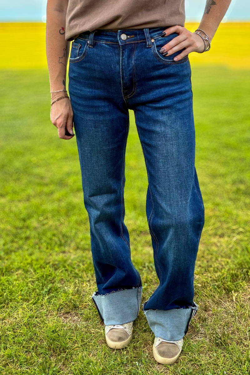 SK Cuffed Straight Leg Jeans