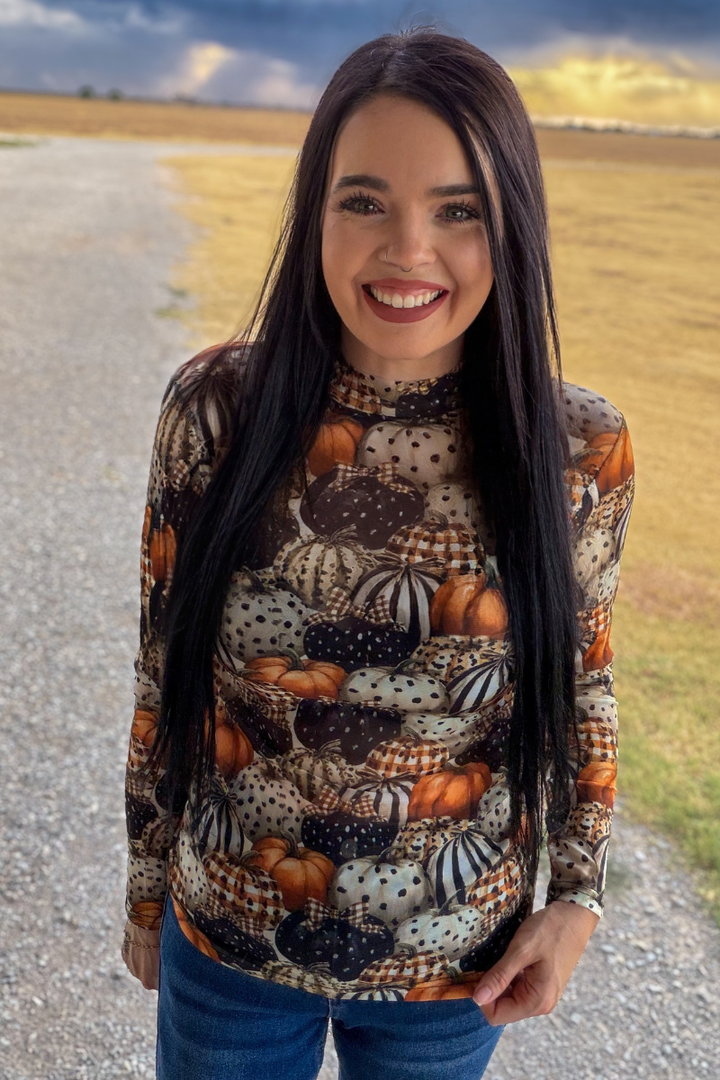 Fall Charm Mesh Top