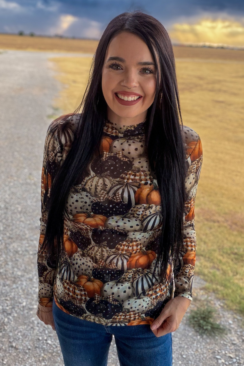 Fall Charm Mesh Top