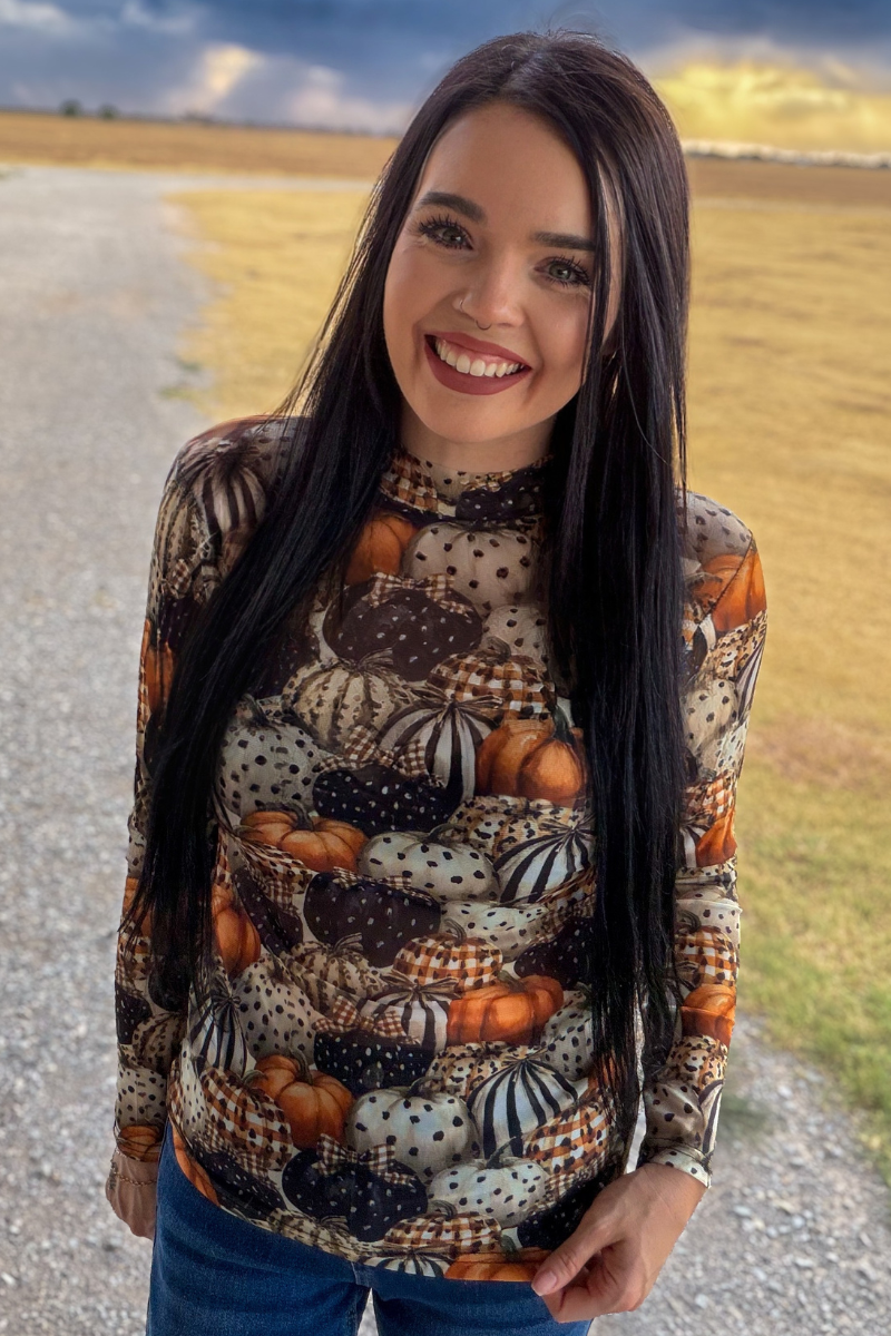 Fall Charm Mesh Top