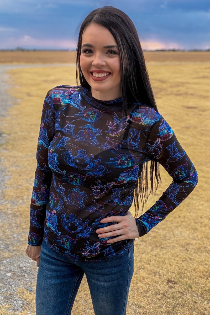 Neon Rodeo Road Mesh Top