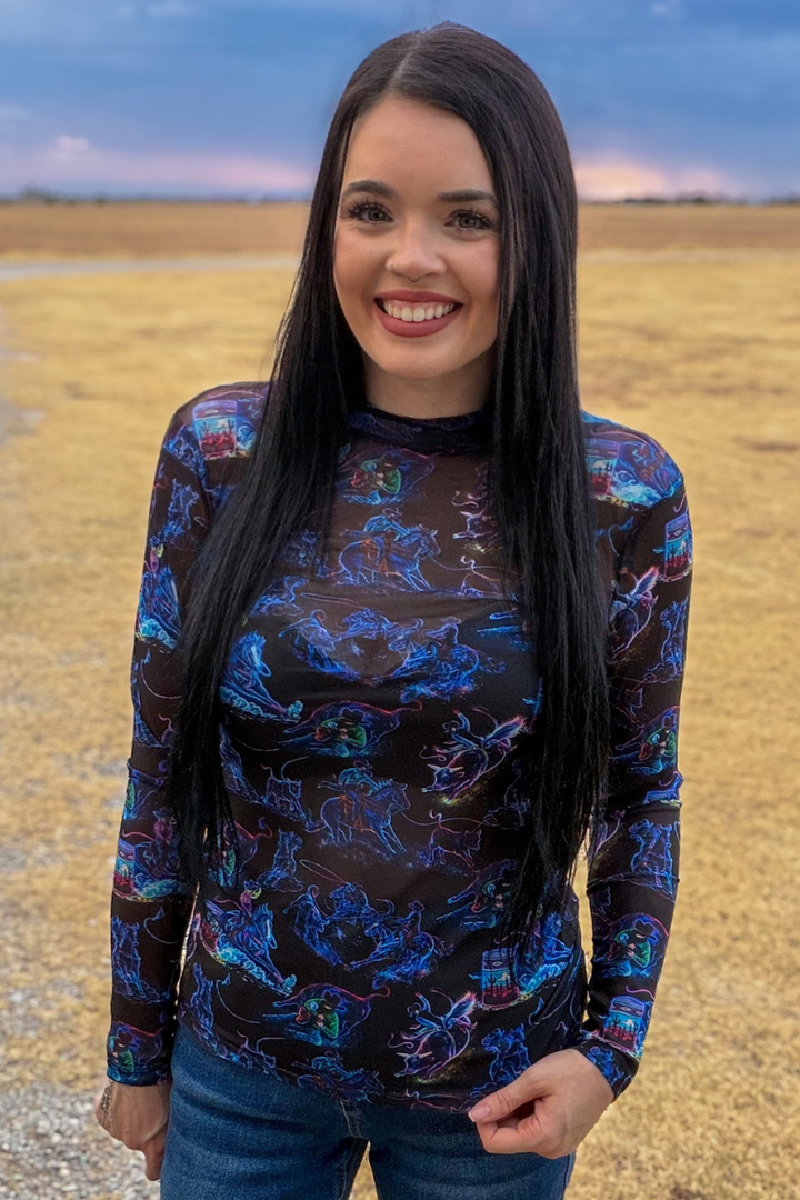 Neon Rodeo Road Mesh Top