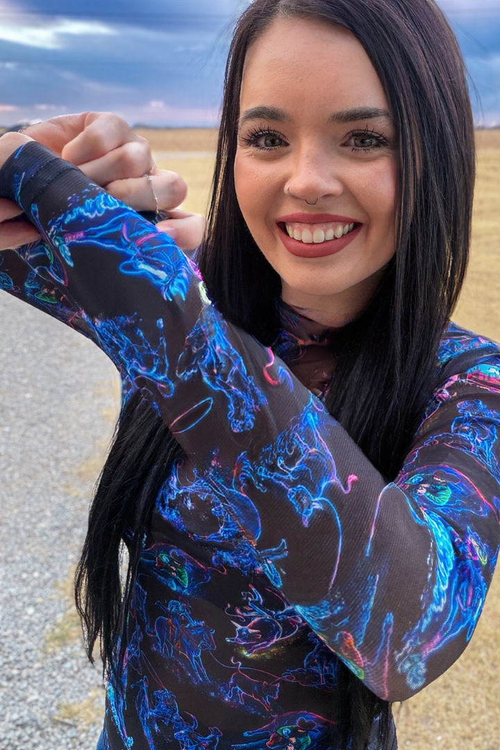 Neon Rodeo Road Mesh Top