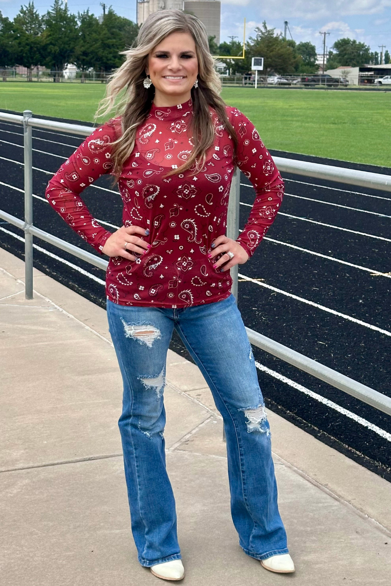 Bandana Babe Maroon Mesh