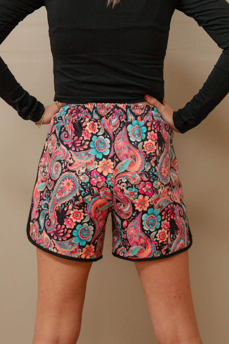 Midnight Bloom Long Shorts