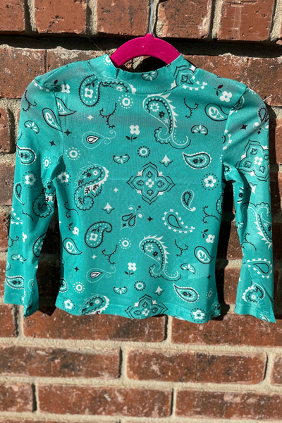 Bandana Babe Mesh Top Turquoise Kids