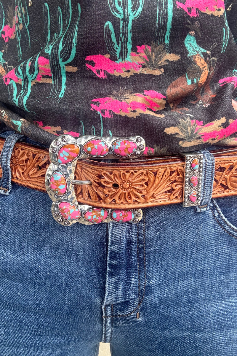 Buckle Up Belt Buckle Pink