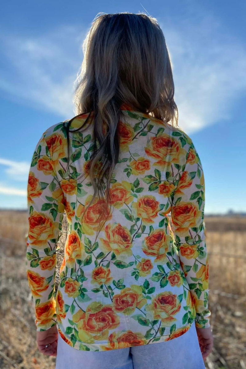 Lone Star Rose Mesh Top
