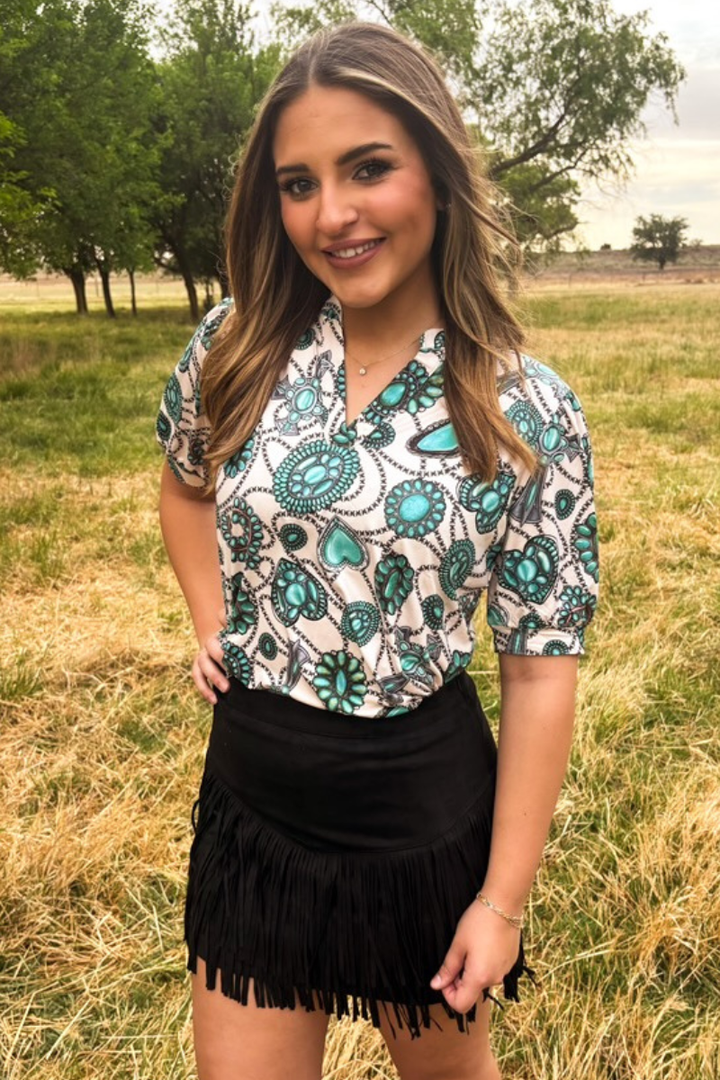 FORT WORTH FRINGE SKIRT BLACK