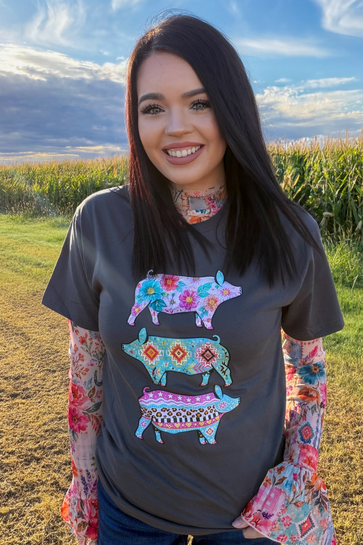 Patchwork Prairie Mesh Top