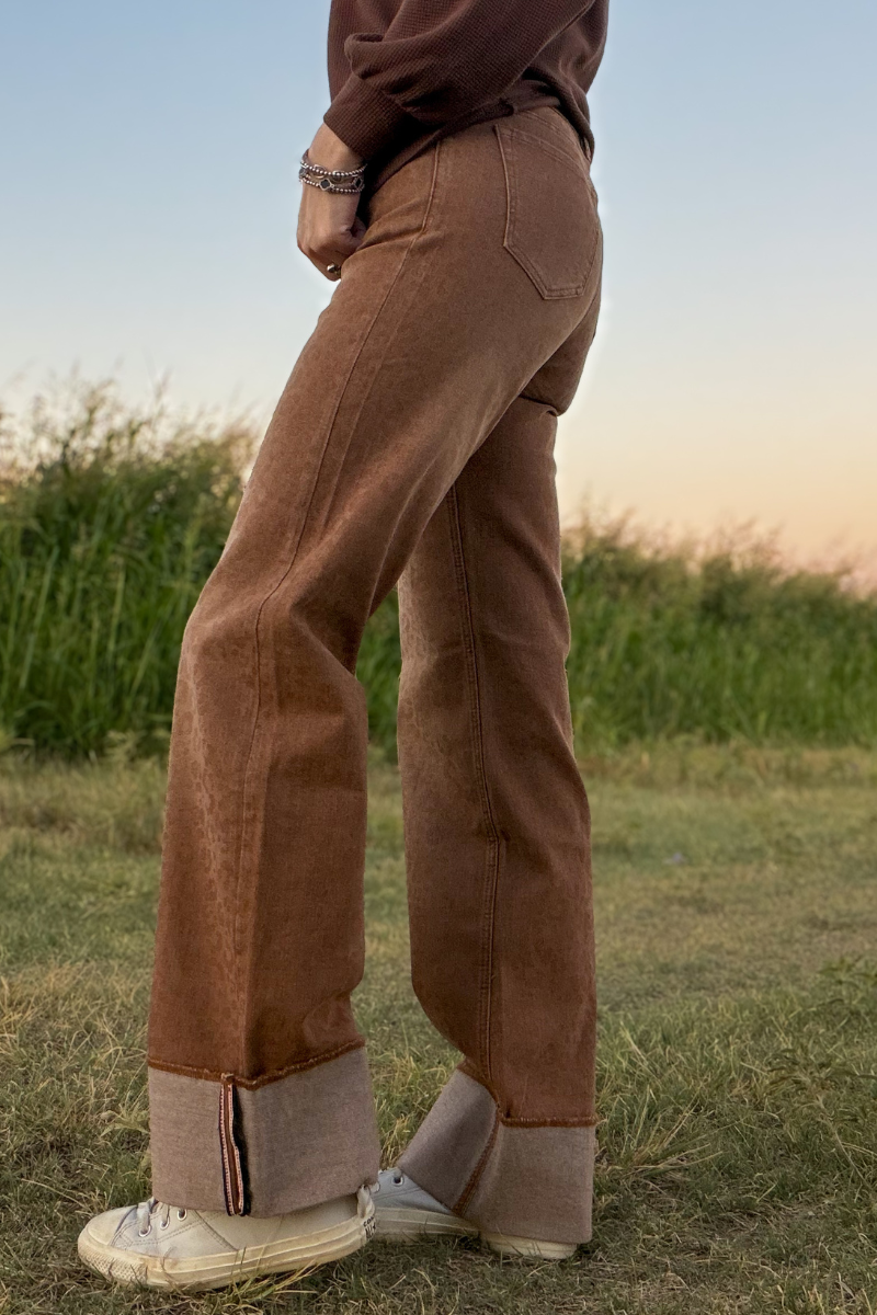 Sand Cat Cuffed Jeans