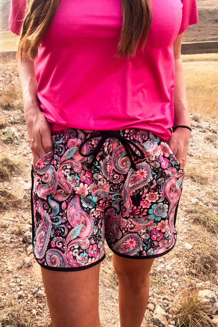 Midnight Bloom Long Shorts
