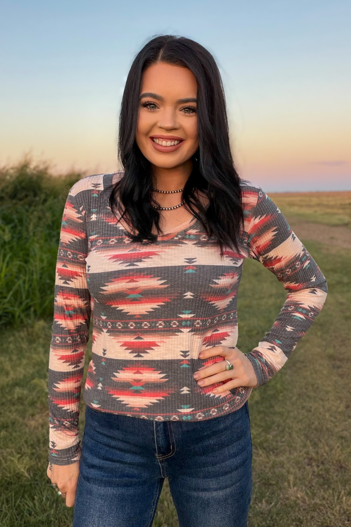 Midnight Desert Aztec Top