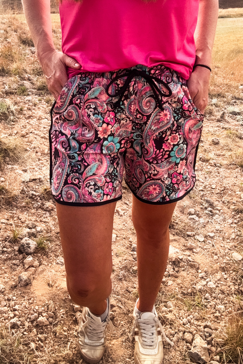 Midnight Bloom Long Shorts