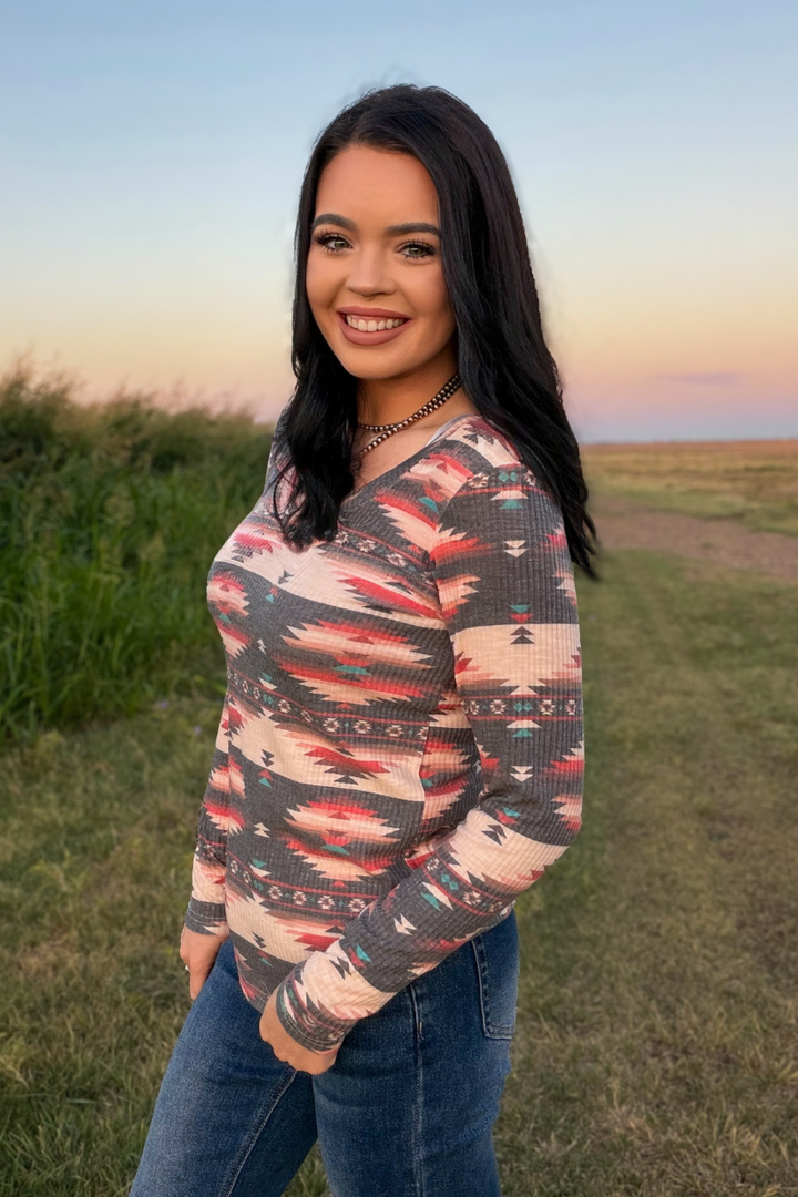 Midnight Desert Aztec Top