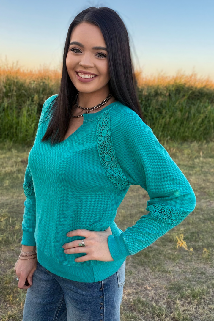 Cowgirl Chic Top - Turquoise