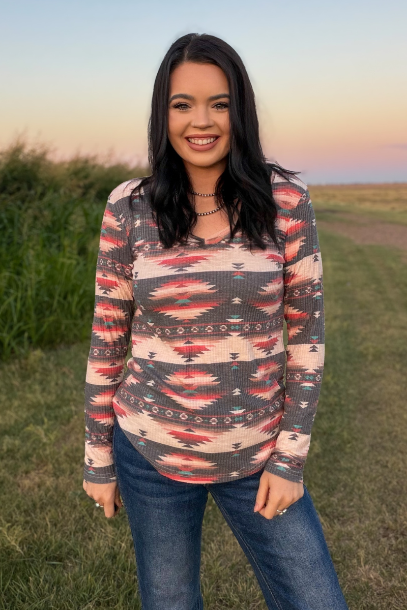 Midnight Desert Aztec Top