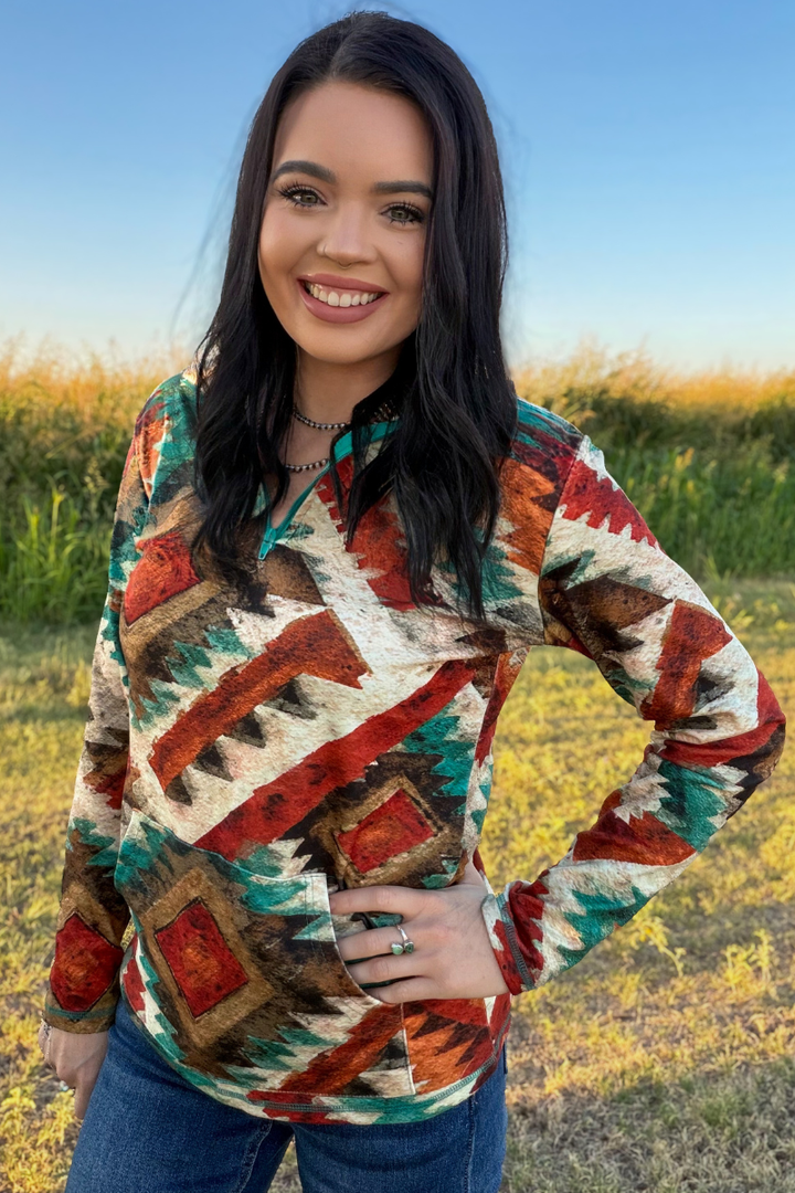 Aztec Sundown Pullover