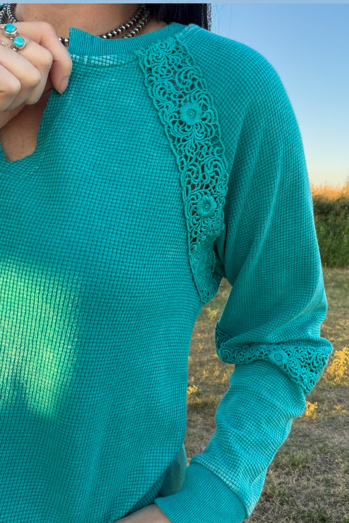 Cowgirl Chic Top - Turquoise
