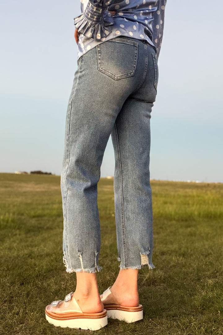 Outlaw Crop Jeans - Light Wash