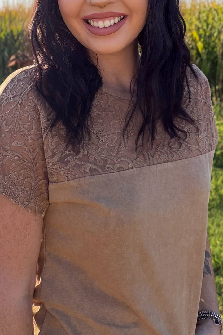 Out West Tooled Top - Camel
