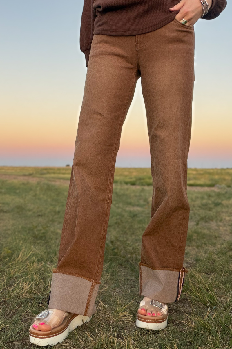 Sand Cat Cuffed Jeans