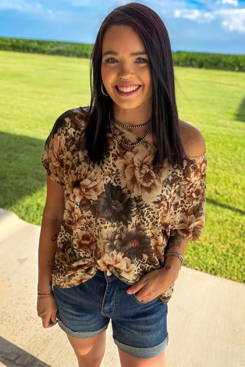 Bloom in Leopard Mesh Top