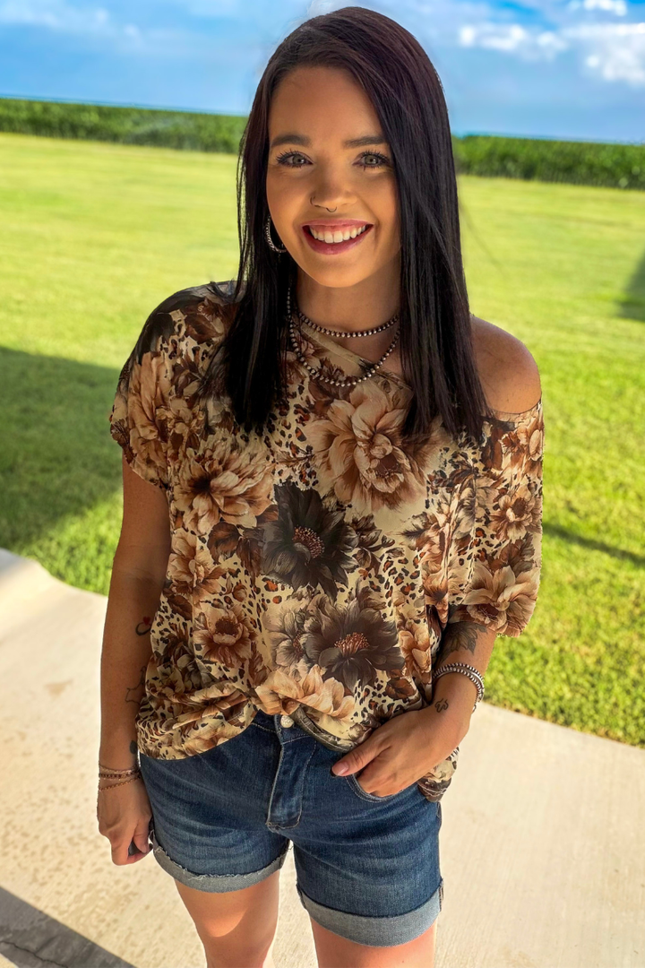 Bloom in Leopard Mesh Top