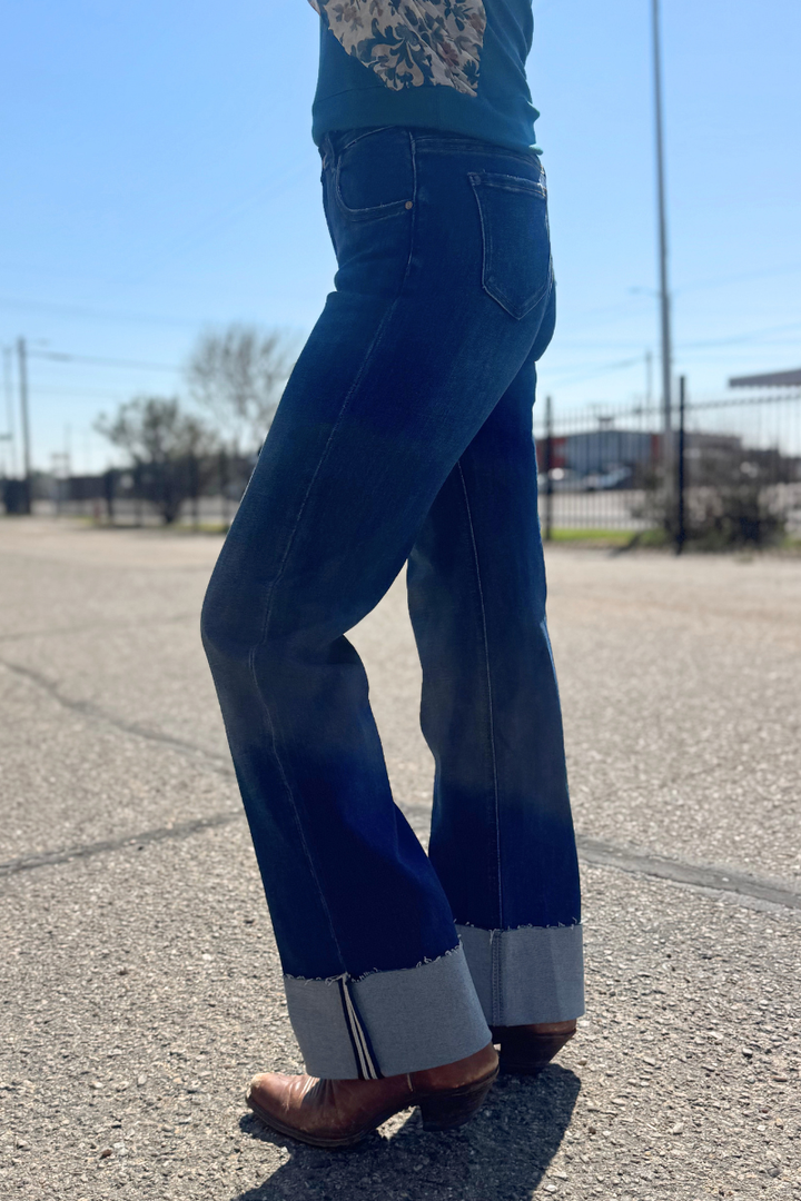 SK Cuffed Straight Leg Jeans