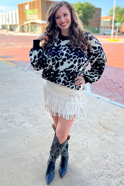 FORT WORTH FRINGE SKIRT CREAM