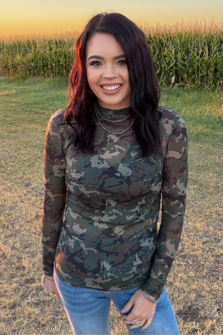 Camo Kreek Long Sleeve Mesh Top