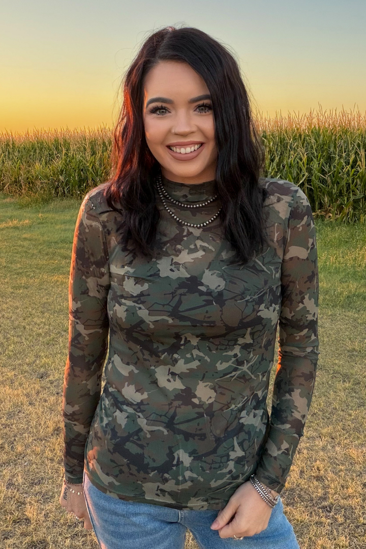 Camo Kreek Long Sleeve Mesh Top
