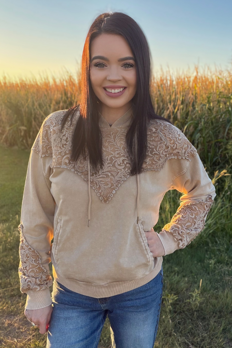 Tooled Frontier Hoodie - Tan