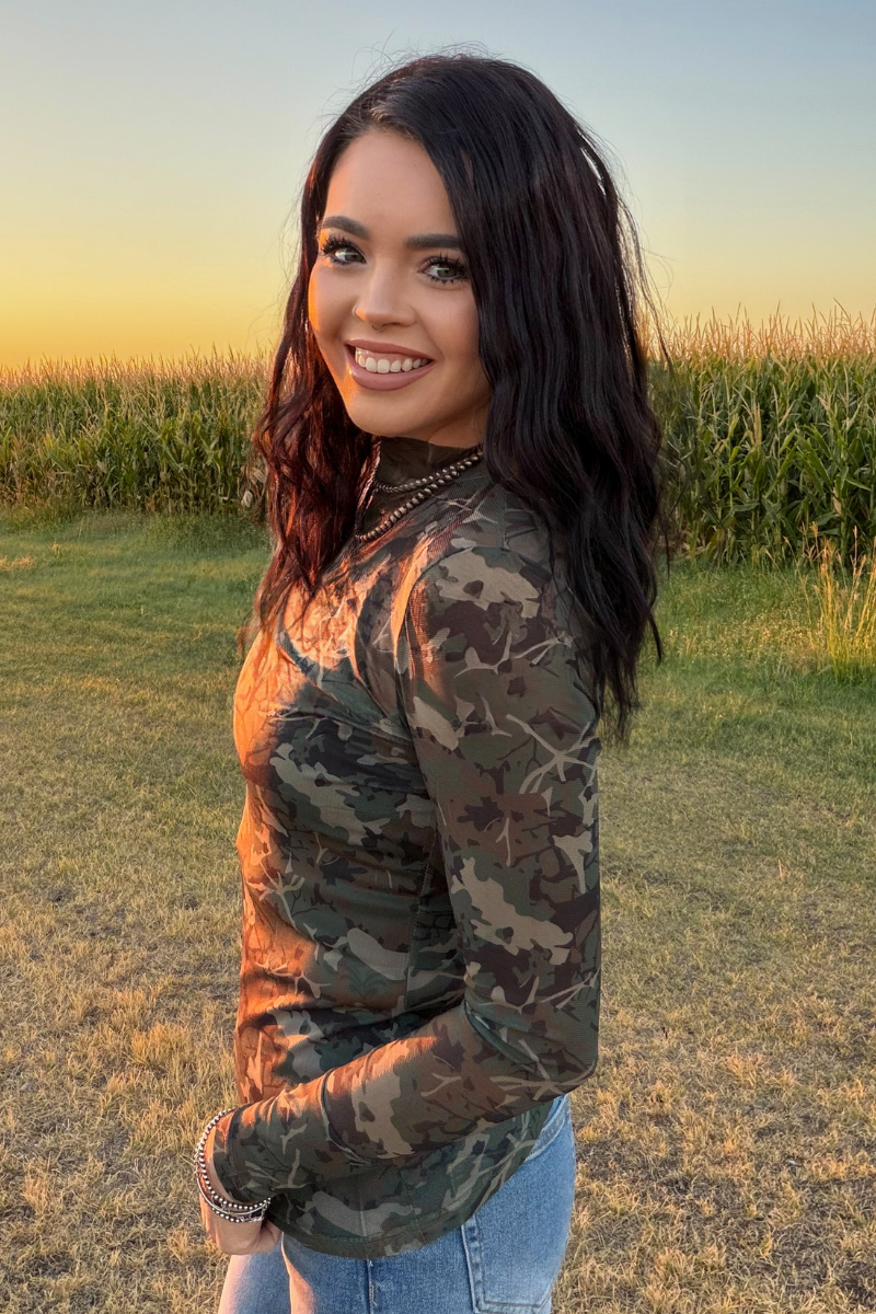 Camo Kreek Long Sleeve Mesh Top