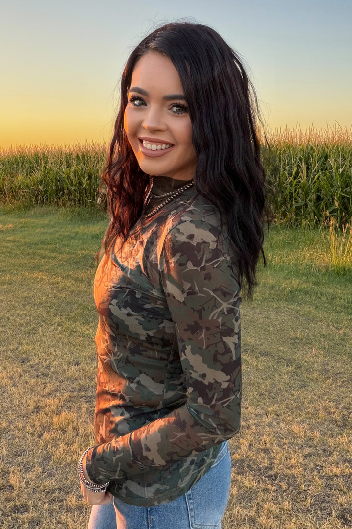 Camo Kreek Long Sleeve Mesh Top
